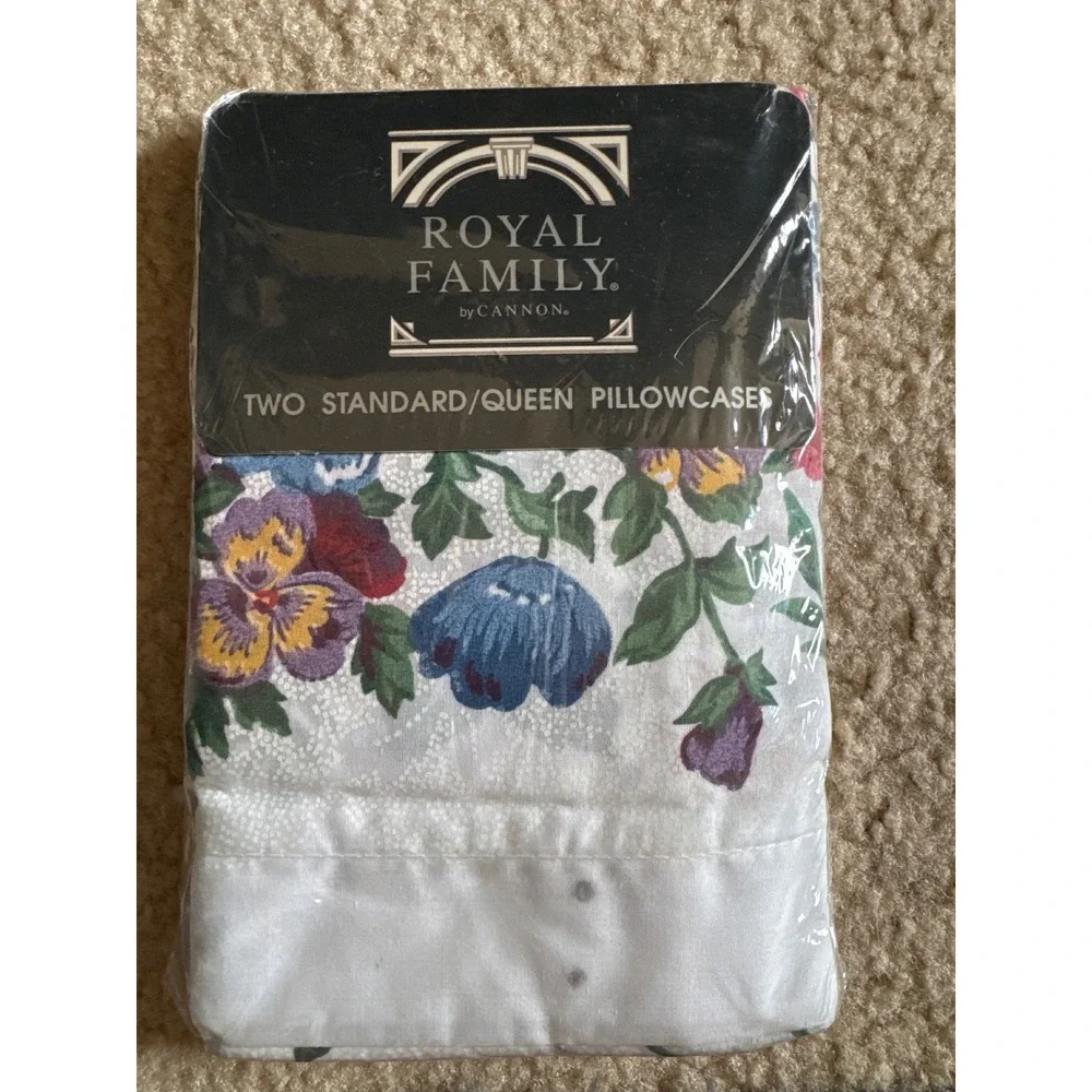 Royal Family by Cannon Elizabeth Floral Pillowcases 2pk Standard Queen Vintage